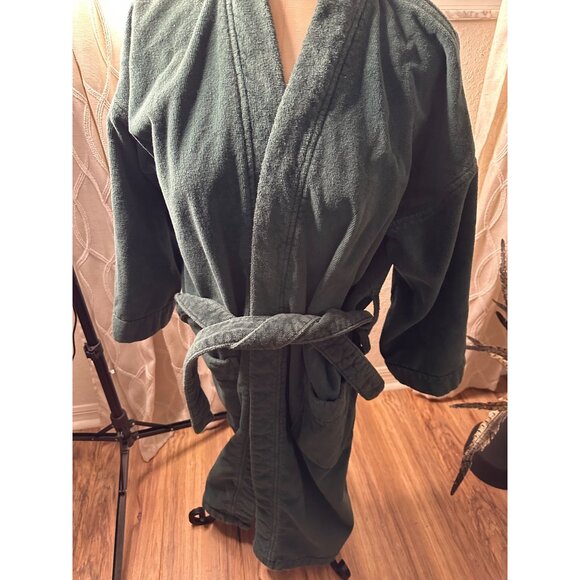 VTG Colours By Alexander Julian Green Cotton Bathrobe Unisex O/S  Lounge Wear - Picture 6 of 9